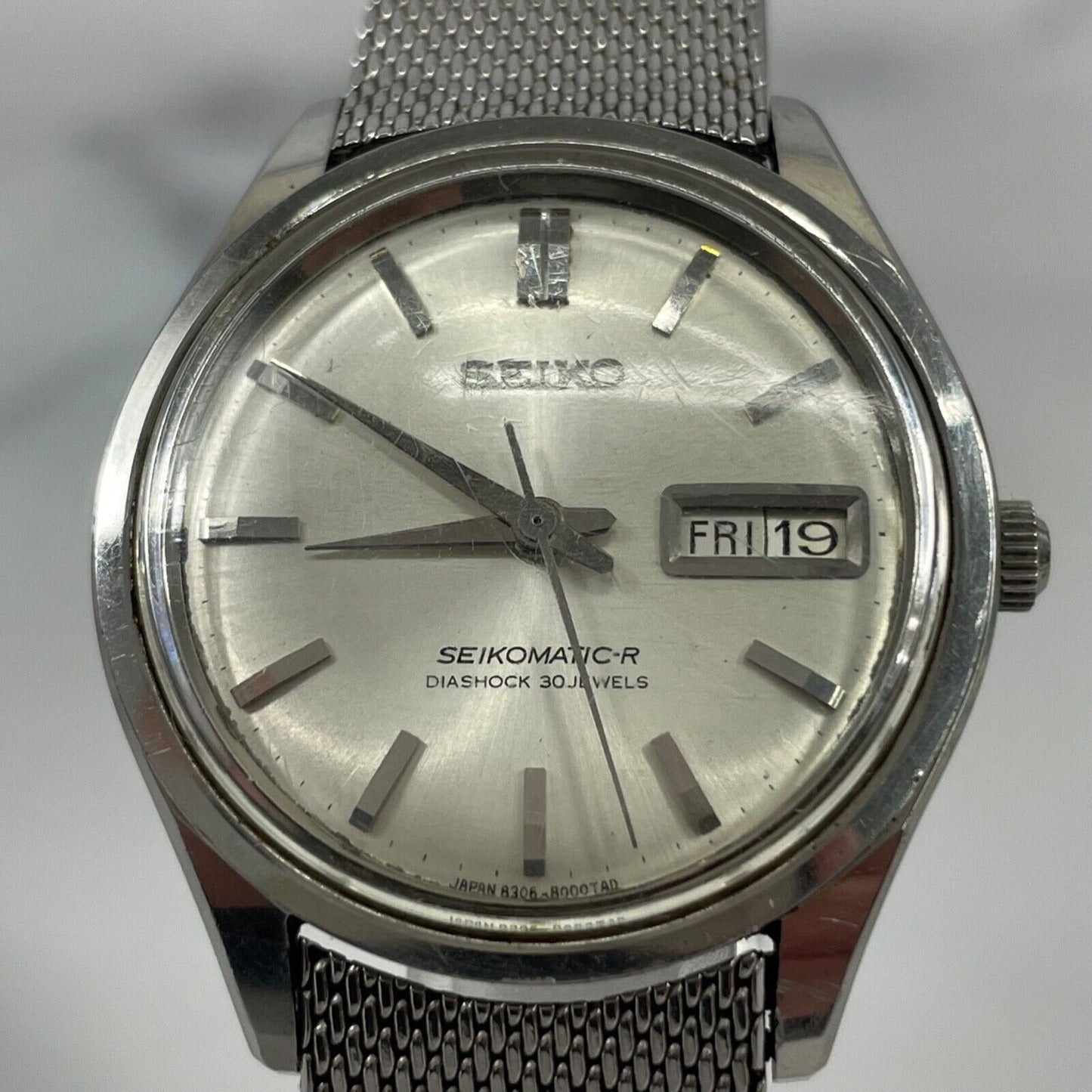 SEIKO SEIKOMATIC-R 8306-8000 Analog 30J Automatic Mens Watch Vintage Excellent