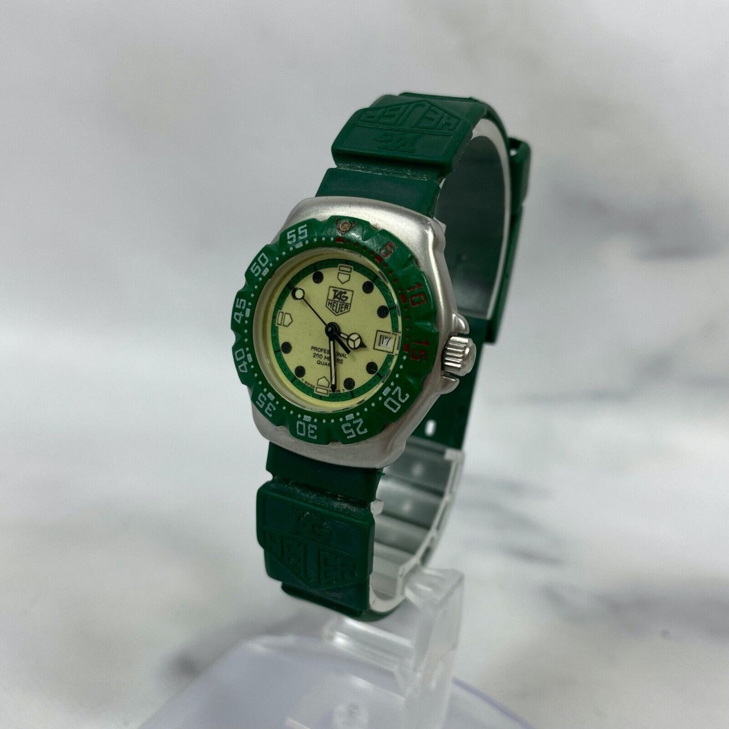 TAG Heuer Formula1 372.508 Professional Green Women Watch Rare Vintage Excellent