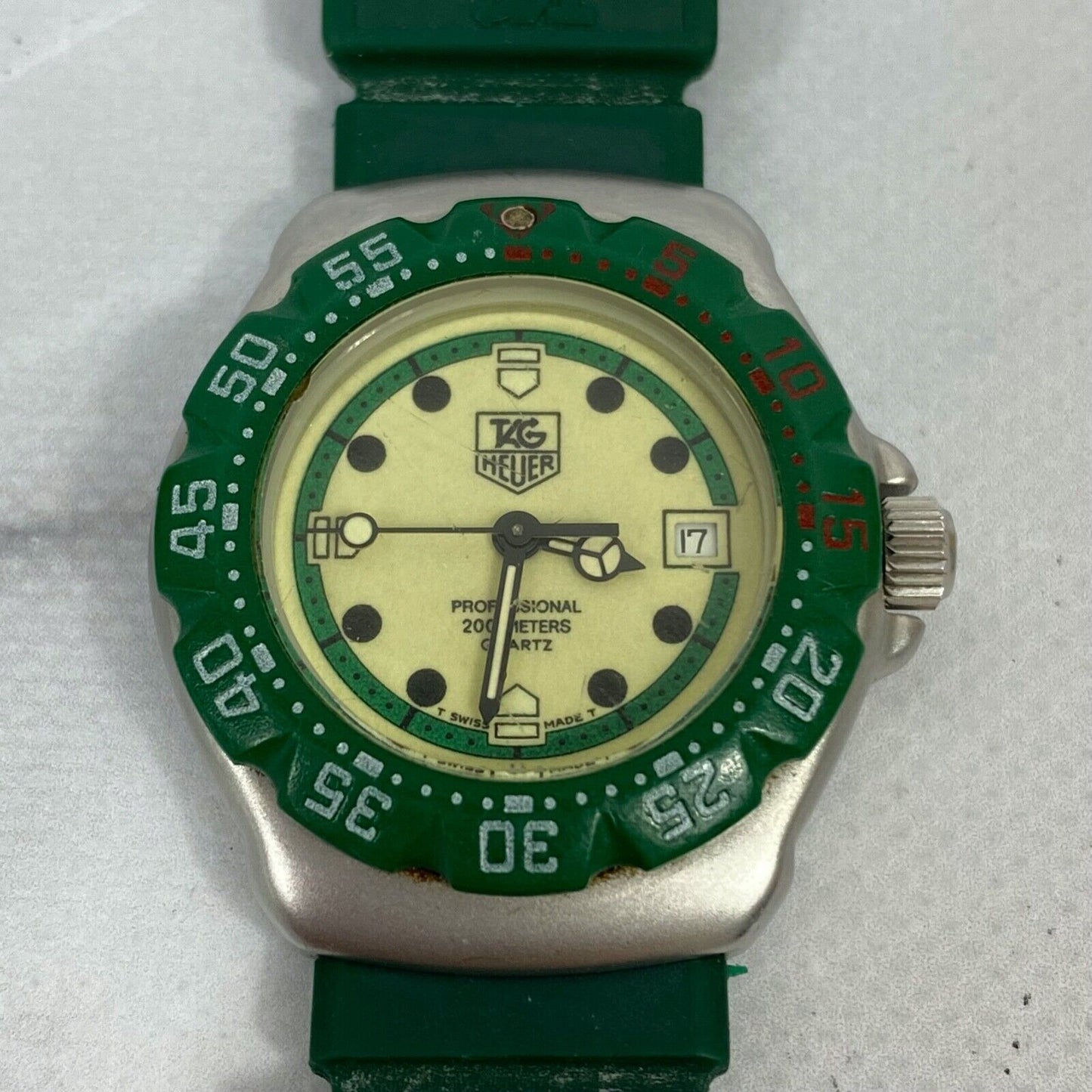 TAG Heuer Formula1 372.508 Professional Green Women Watch Rare Vintage Excellent