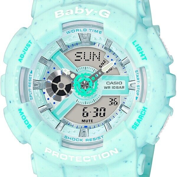 CASIO BABY-G BA-110PI-2AJF Blue Ice Cream Pastel Analog Digital Womens Watch New