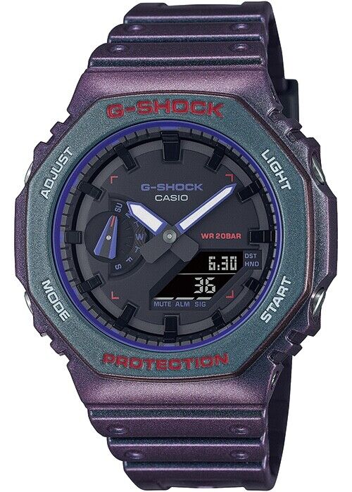 CASIO G-SHOCK GA-2100AH-6AJF Purple Octagon Ana/Digi Quartz Mens Watch New Japan