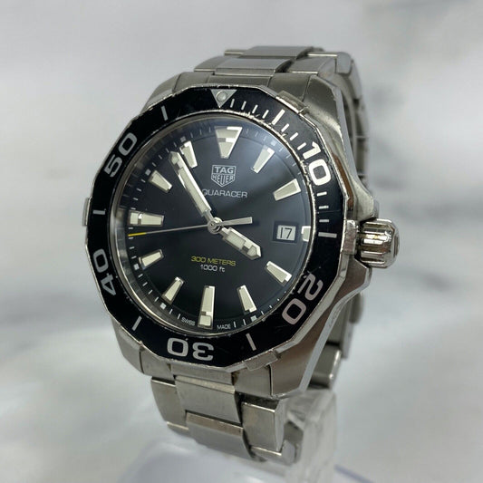 TAG HEUER WAY111A Aquaracer 300m 1000ft Date Quartz Mens Watch Vintage Excellent