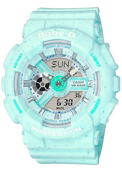 CASIO BABY-G BA-110PI-2AJF Blue Ice Cream Pastel Analog Digital Womens Watch New