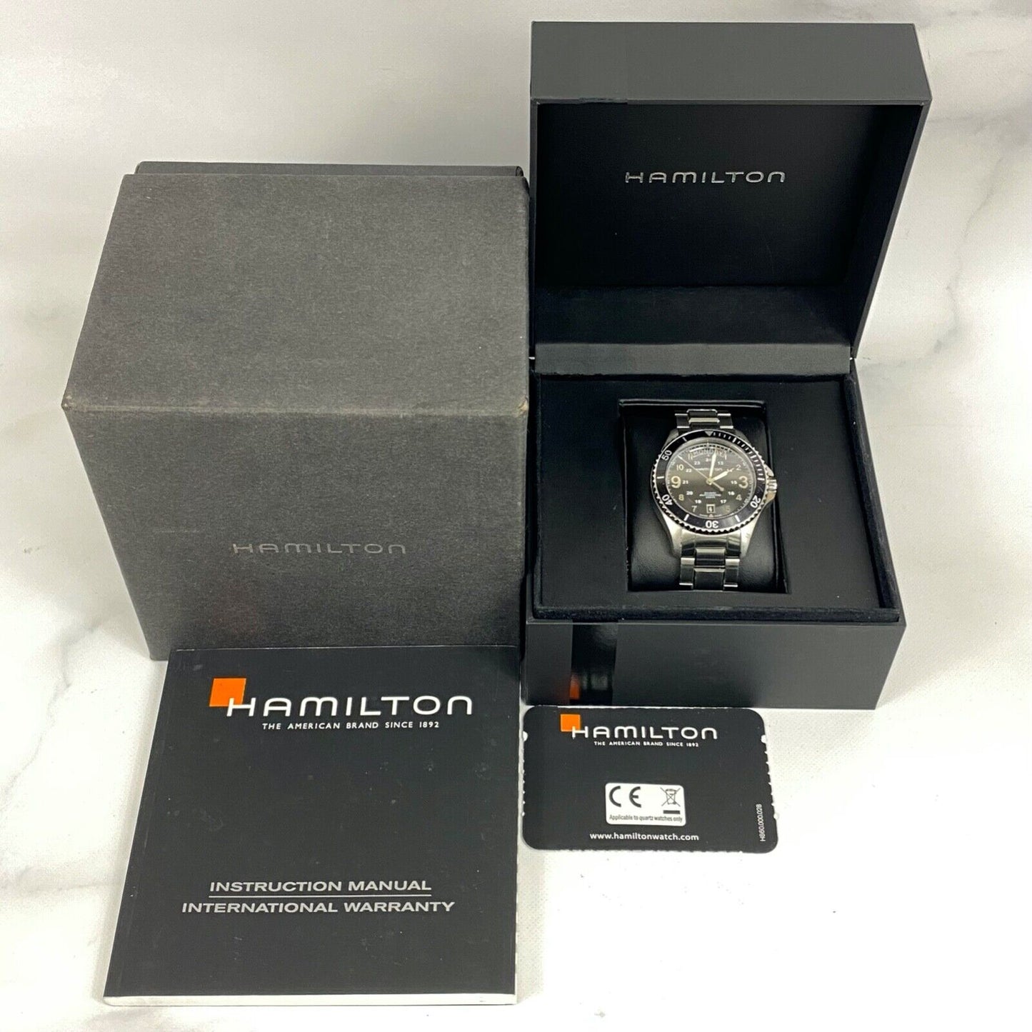 HAMILTON Khaki Navy Scuba H645150 Automatic 25J Mens Watch With Box Excellent