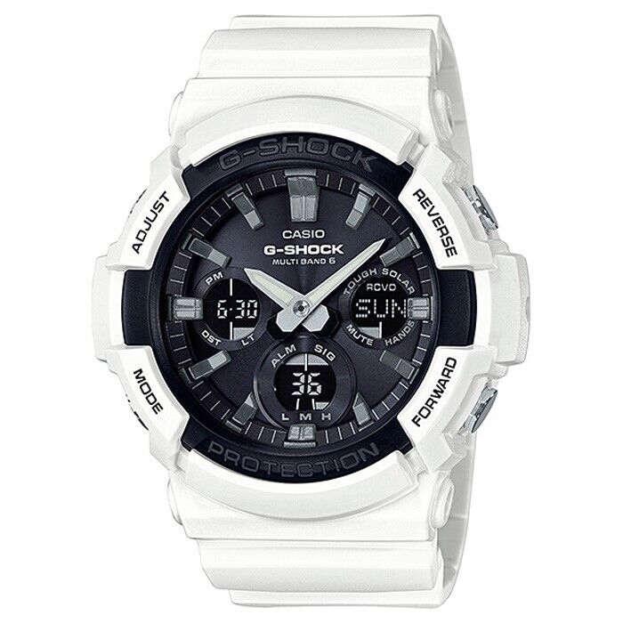 CASIO G-Shock GAW-100B-7AJF White Black Tough Solar Atomic Radio Mens Watch New