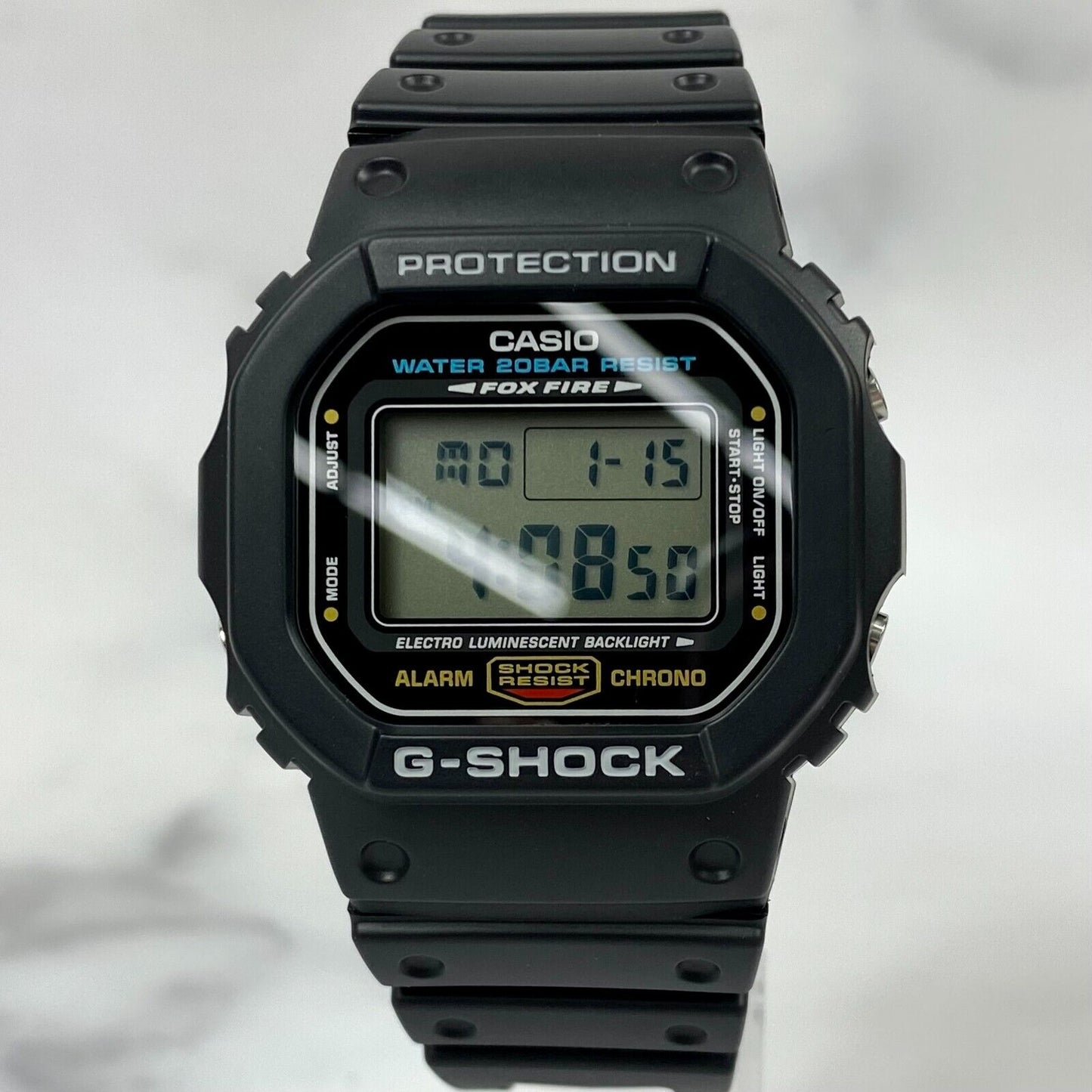 CASIO G-SHOCK DW-5600E-1 FOX FIRE Day/Date Digital Quartz Mens Watch New Japan